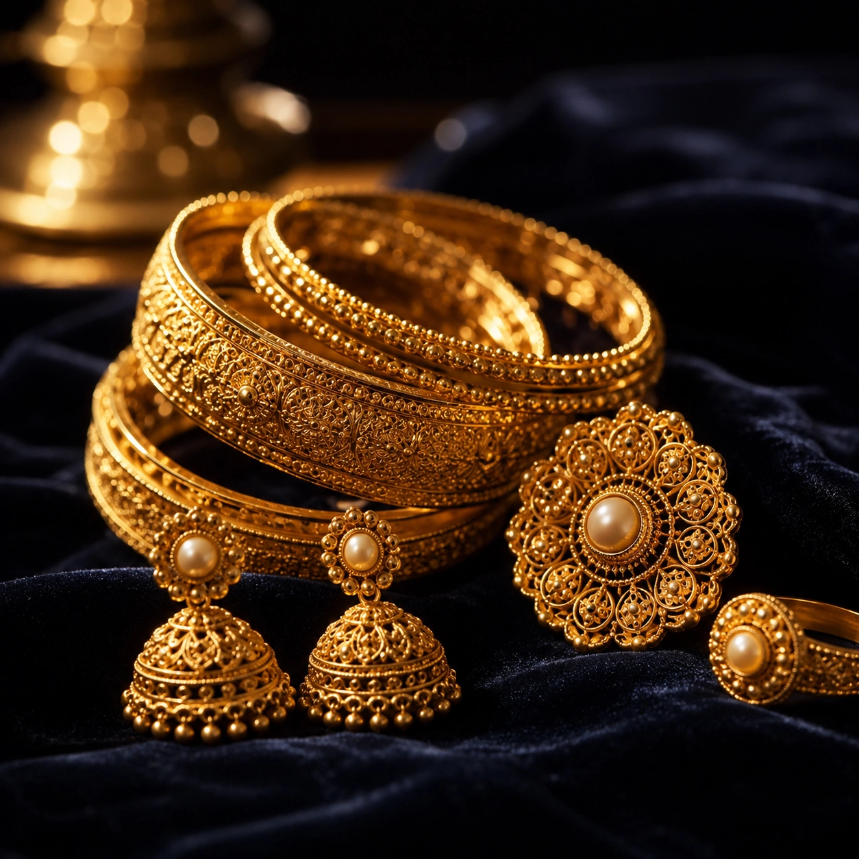 Premium gold jewellery detail